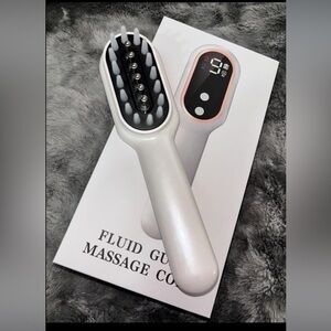 NEW! Massage Comb LED Red and Blue Light Hair Strengthening Rechargeable White